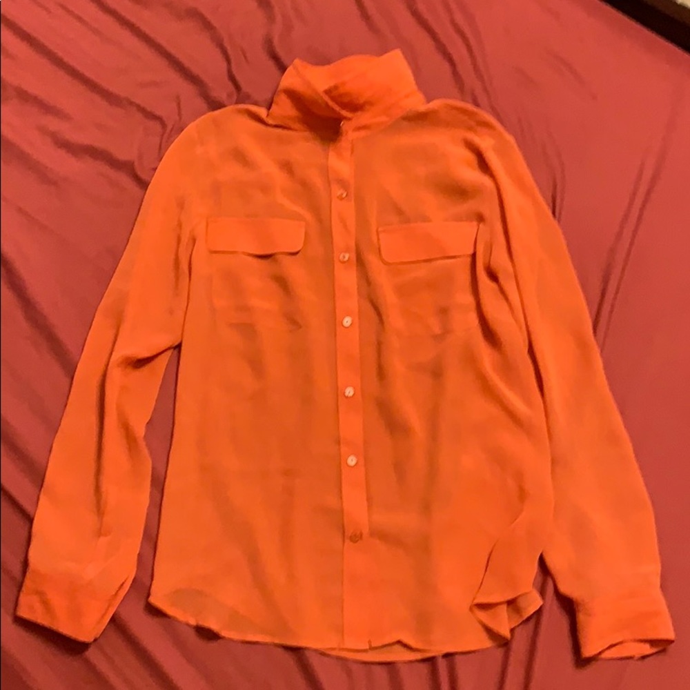 Orange Sheer Dressy Top